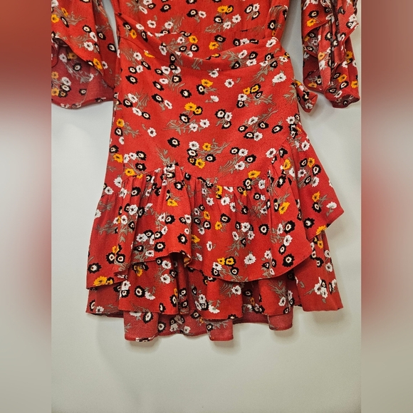 Maje Rahimi Floral Printed Ruffle Dress - Picture 5 of 9